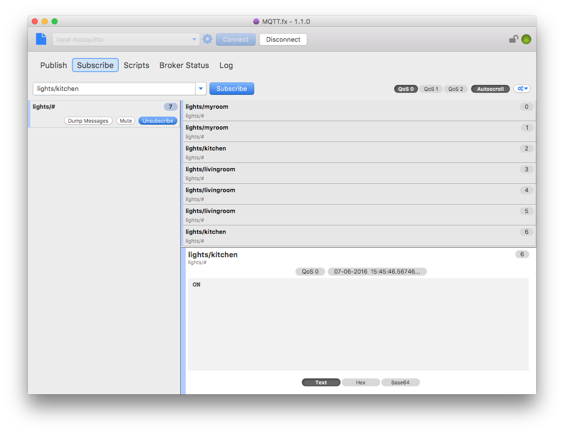 MQTT.fx Console